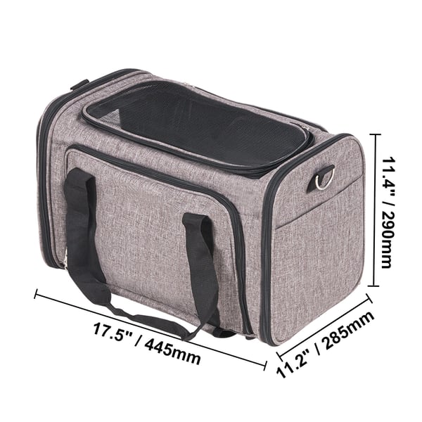 Husdjurstransport med hjul, 44,5x28,5x29 cm, Grå, Rullande transportbur