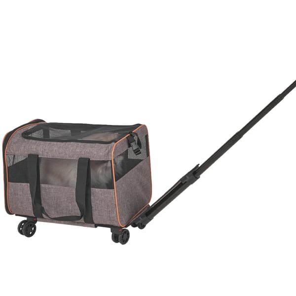 Kæledyrstransportkasse, 44,5x31x30 cm, grå, med hjul Kæledyrstransportkasse, 44,5x31x30 cm, grå, med hjul