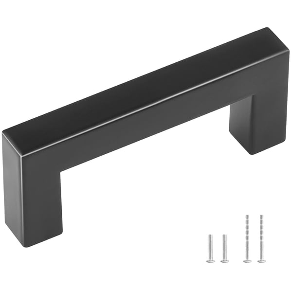 Vetimen kahvat, 30 kpl ohut neliö, 88x12x35 mm, musta, ruostumaton teräs