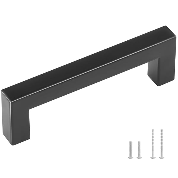 Greb til skabe, 30 stk., 108x12x35 mm, sort, rustfrit stål