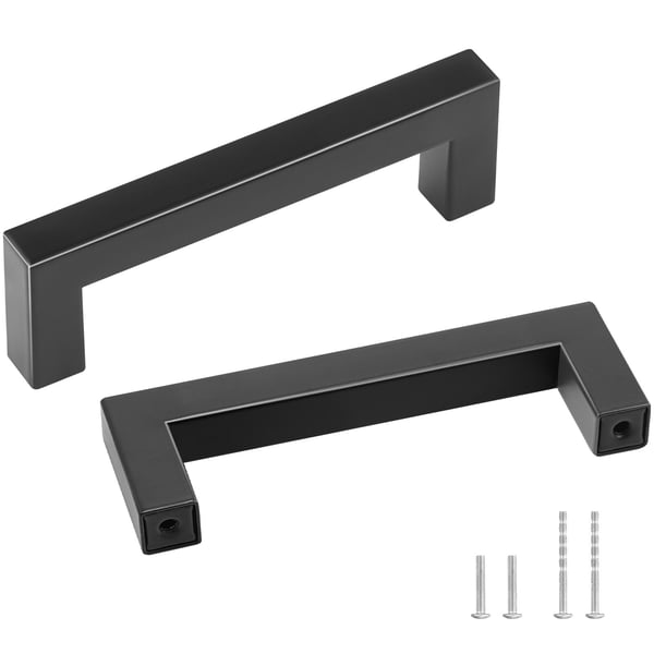 Greb til skabe, 30 stk., 108x12x35 mm, sort, rustfrit stål