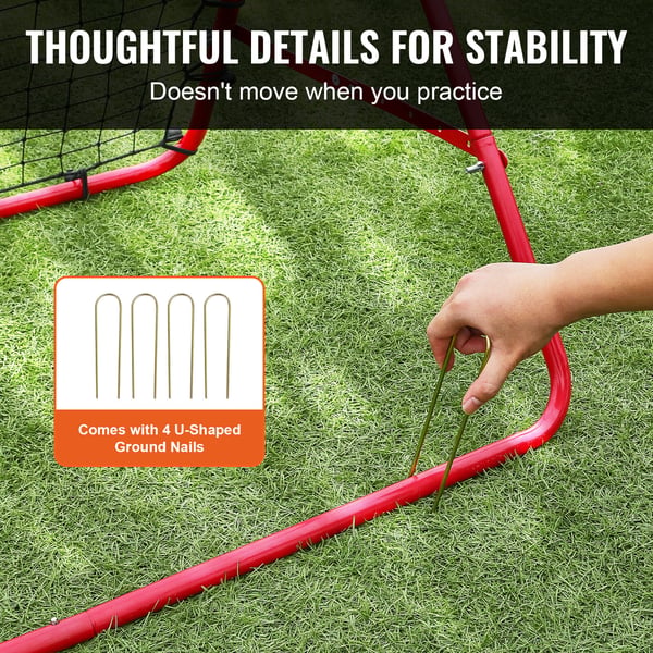Fodbold Rebound Net, 99,1x99,1 cm, Bærbar, Træningsudstyr
