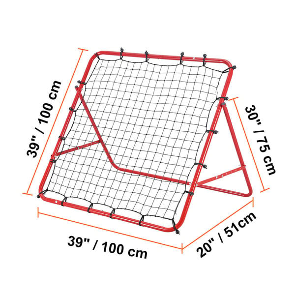 Fodbold Rebound Net, 99,1x99,1 cm, Bærbar, Træningsudstyr