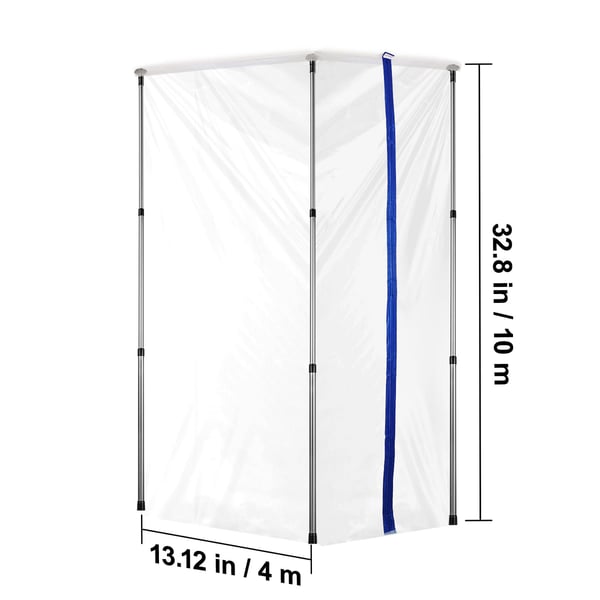 Pölynsuojausjärjestelmä, 304,8 cm teleskooppitangot, 999,7x399,9 cm muovikalvo