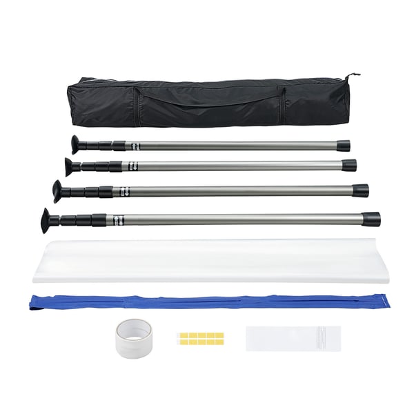 Pölynsuojausjärjestelmä, 304,8 cm teleskooppitangot, 999,7x399,9 cm muovikalvo