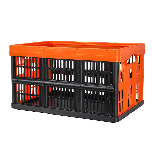 Förvaringskorg, 52.5x35.5x30 cm, Svart, Plast, Fällbar Stapelbar Förvaring