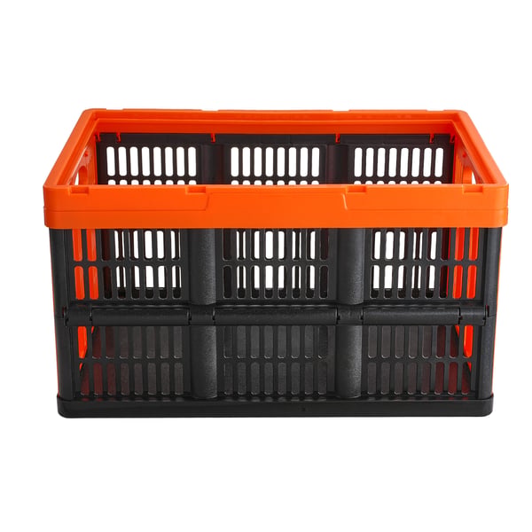 Förvaringskorg, 52.5x35.5x30 cm, Svart, Plast, Fällbar Stapelbar Förvaring