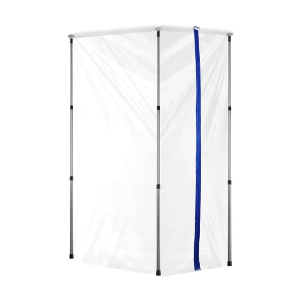 Pölysuojausjärjestelmä, 4 teleskooppitankoa, 1000x400 cm, muovi, säädettävä