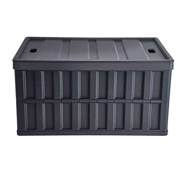 Förvaringslådor, 59.5x39x31.5 cm, Svart, Plast, Hopfällbar