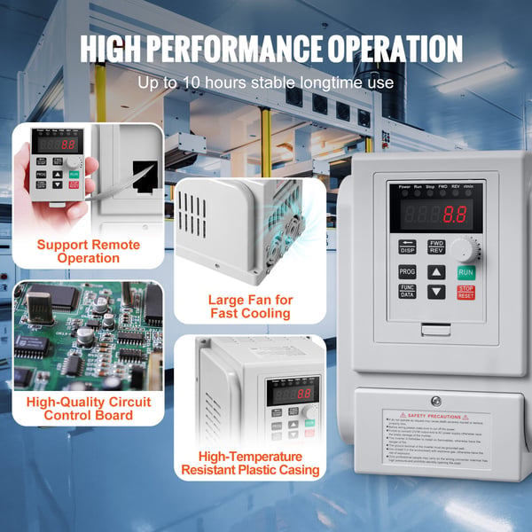 Frekvensomformer, 2.2KW 10A 3HK, Motorhastighedsregulator