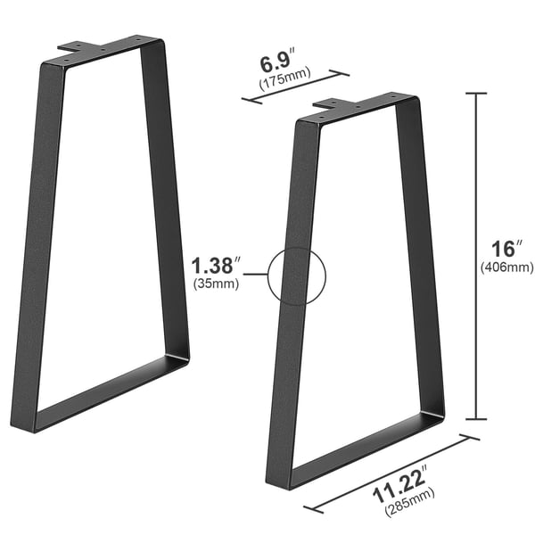Pöydän jalat, 406.4x175x285 mm, musta, teräs