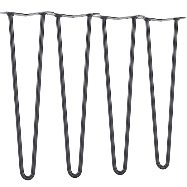Pöydänjalat, Hairpin-metalli, 48.3x3 cm, musta, raskas käyttö