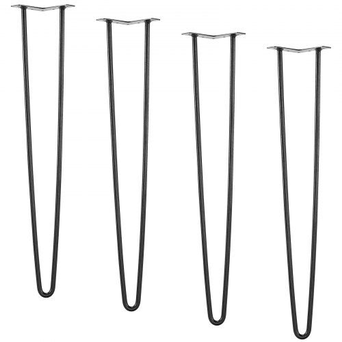 Pöydän jalat, 711,2 mm hiusneulametalli, 71x1,2 cm, musta, raskas käyttö