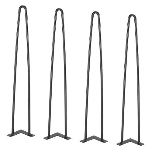 Pöydän jalat, 711,2 mm hiusneulametalli, 71x1,2 cm, musta, raskas käyttö