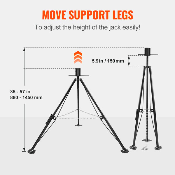 Tripod Stabilizer, 200x200x1326 mm, Justerbar højde, Stål