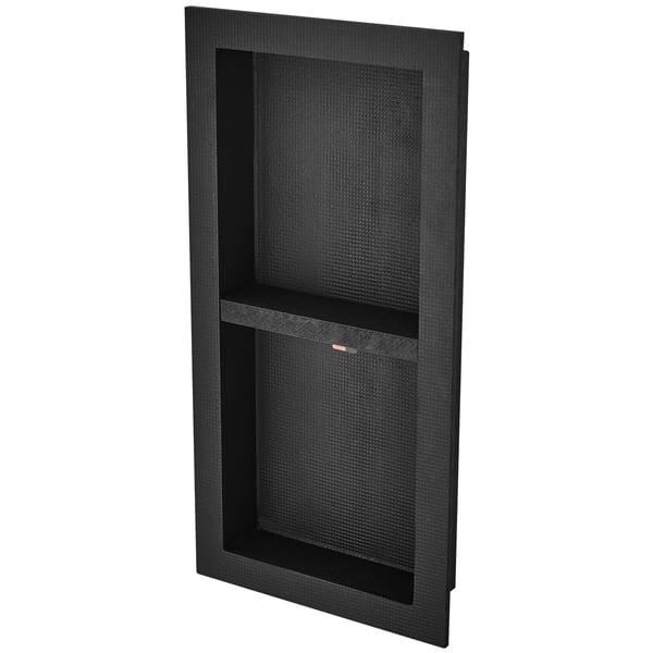 Duschnisch Dubbelhylla Organisator, 40.64x81.28x10 cm, Svart, Vattentät Förvaring