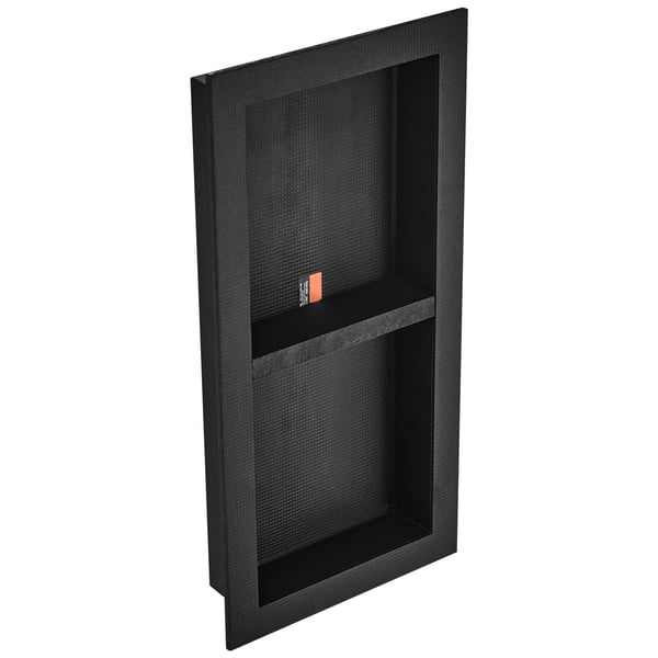 Duschnisch Dubbelhylla Organisator, 40.64x81.28x10 cm, Svart, Vattentät Förvaring