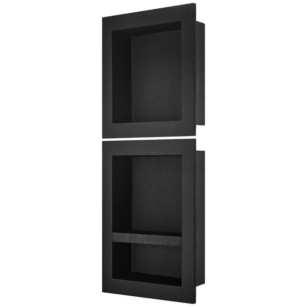 Bruseniche, Tre hylder indbygget 40,6x40,6 cm & 40,6x50,8 cm, Sort, Vandtæt opbevaring