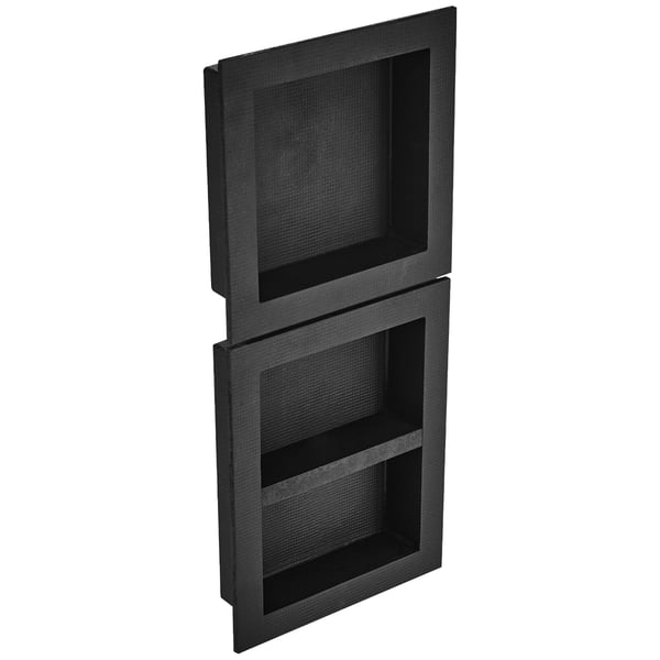 Bruseniche, Tre hylder indbygget 40,6x40,6 cm & 40,6x50,8 cm, Sort, Vandtæt opbevaring