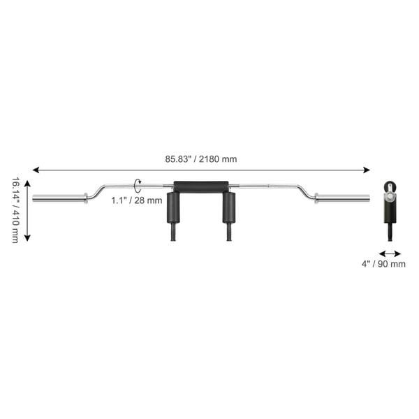 Safety Squat Bar, 218x4x16 cm, Teräs