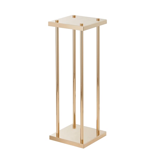 Blomsterställ, 4-delad metallpelare geometrisk mittpunkt, 20x20x60 cm, Guld