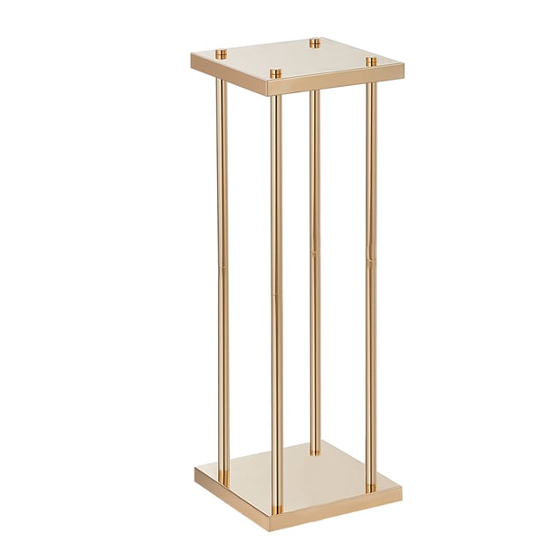 Blomsterställ, 4-delad metallpelare geometrisk mittpunkt, 20x20x60 cm, Guld