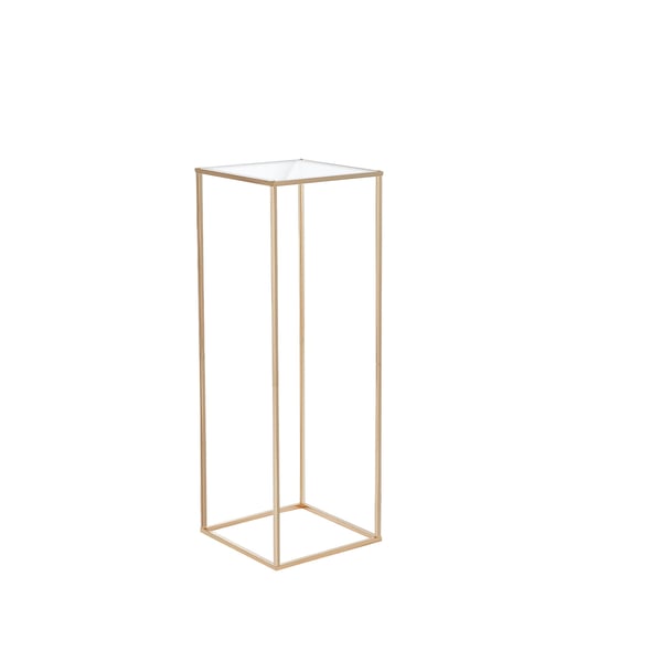 Bryllupsblomststander, 28x28x80 cm, Guld, Metal Geometrisk Midterstykke