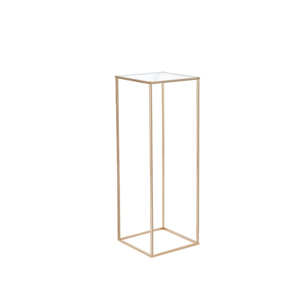 Bryllupsblomststander, 28x28x80 cm, Guld, Metal Geometrisk Midterstykke