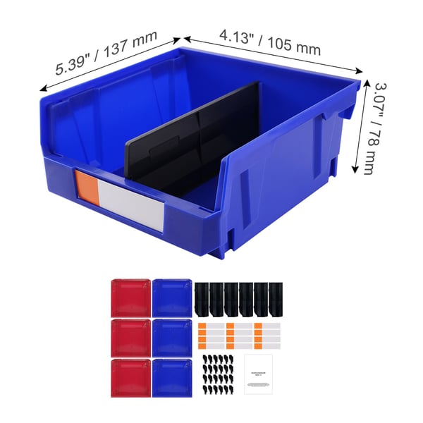 Förvaringslåda, 27,6x27,9x12,8 cm, Blå/Röd, Plast, Stapelbar förvaring