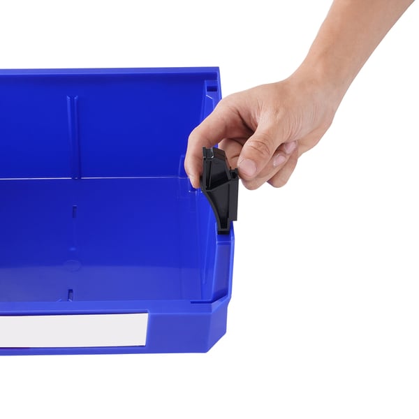 Förvaringslåda, 27,6x27,9x12,8 cm, Blå/Röd, Plast, Stapelbar förvaring