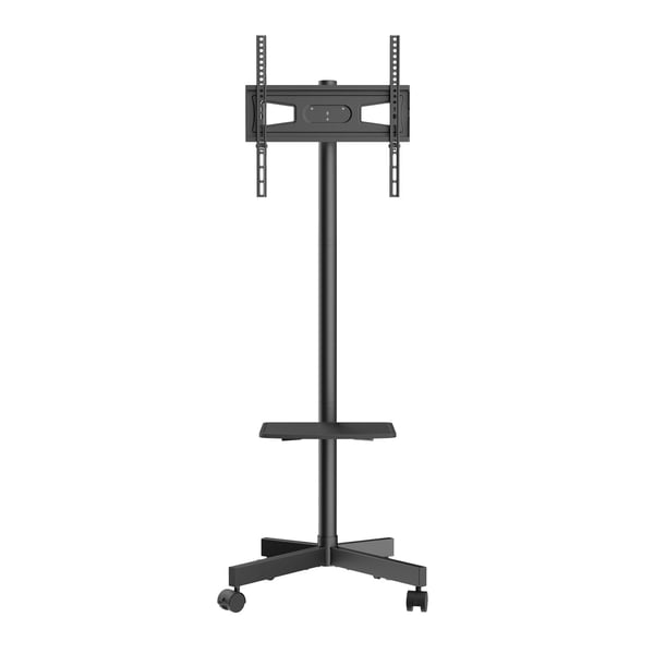 TV-bord, Mobil højdejusterbart TV-stativ med hjul, 50,5x41,5x153,8 cm, Sort, Stål