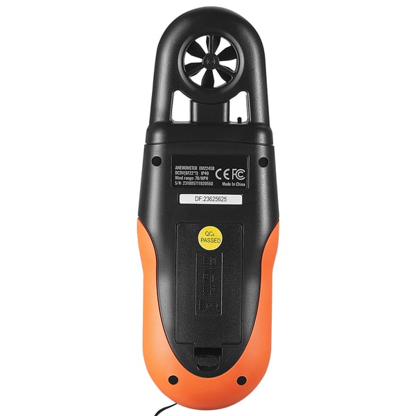 Anemometer, Bluetooth digital handhållen, 19.1x6.7x4.3 cm, svart, vindhastighetsmätare
