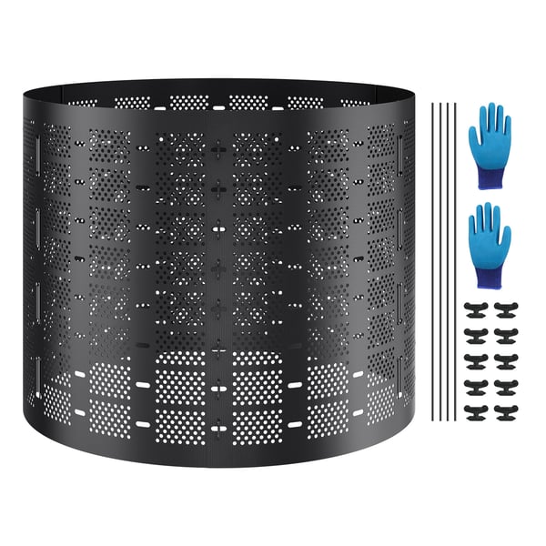 Kompostbeholder, 832,8 L, 335x90 cm, Sort, HDPE
