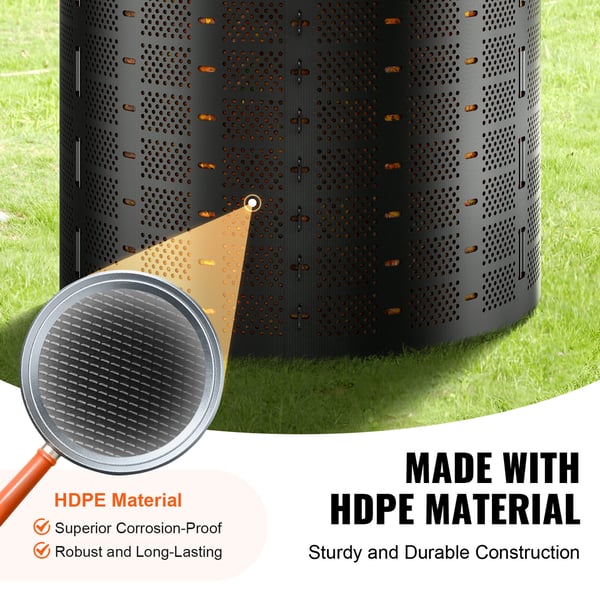 Kompostbeholder, 832,8 L, 335x90 cm, Sort, HDPE