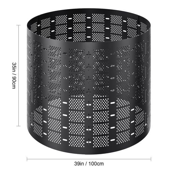 Kompostbeholder, 832,8 L, 335x90 cm, Sort, HDPE