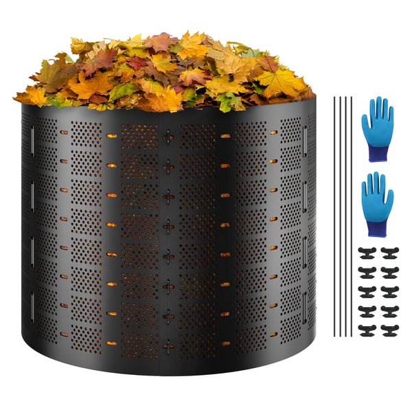 Kompostbeholder, 832,8 L, 335x90 cm, Sort, HDPE