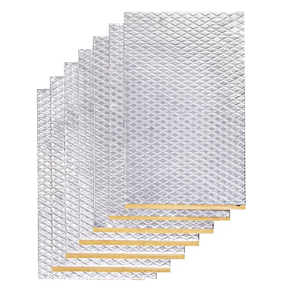 Äänieristematto, 24,9x39,9 cm, hopea, butyylikumimateriaali
