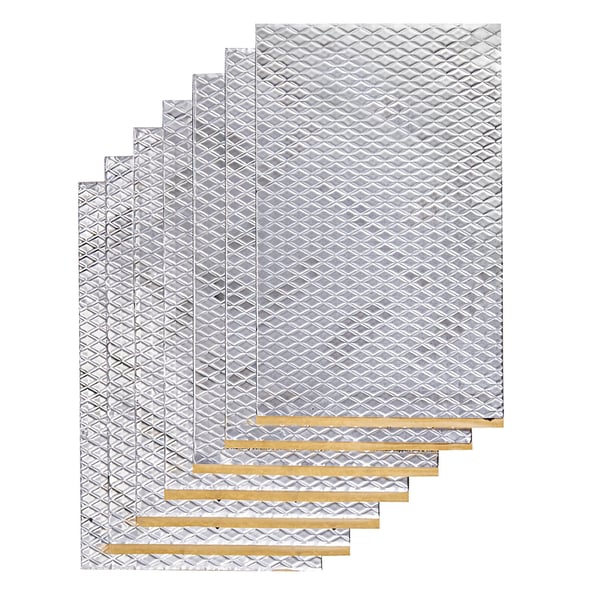 Äänieristematto, 24,9x39,9 cm, hopea, butyylikumimateriaali