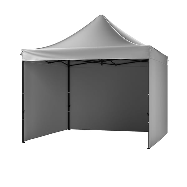 Canopy-tält, 304,8x304,8 cm, mörkgrå, med sidoväggar