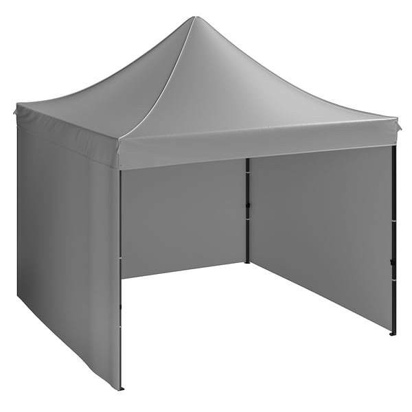 Canopy-tält, 304,8x304,8 cm, mörkgrå, med sidoväggar