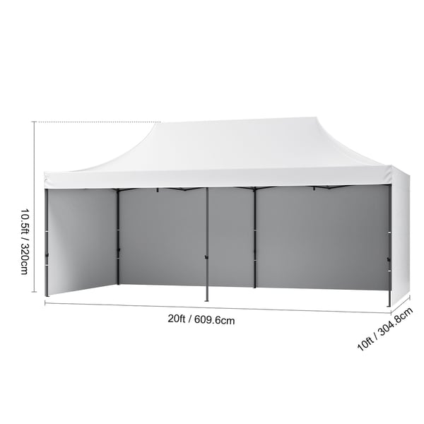 Pavillon, 305x610 cm, Hvid, med sidevægge og taske