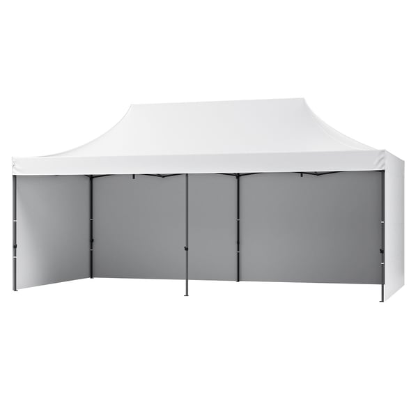 Pavillon, 305x610 cm, Hvid, med sidevægge og taske