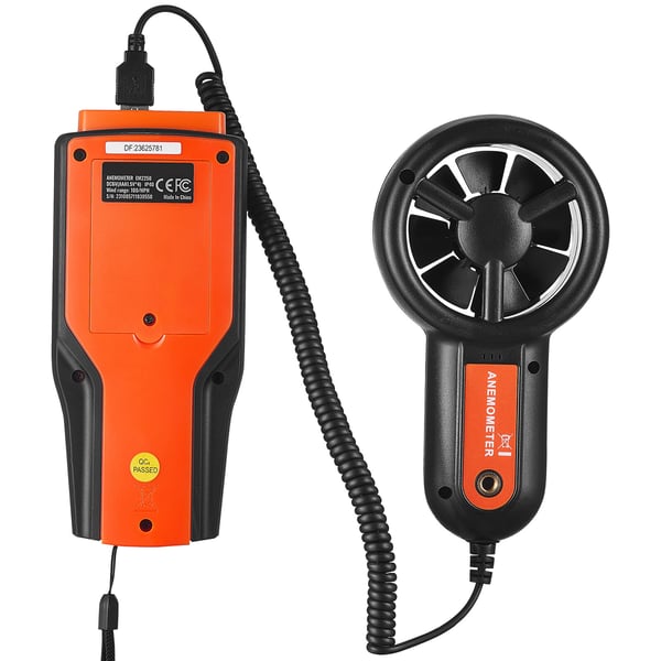 Håndholdt anemometer, digital vindhastigheds- og luftstrømsmåler, 188x92x40 mm, ABS