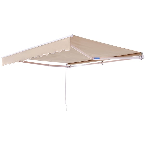 Udtrækkelig markise, 305x244 cm, vandafvisende polyester, udendørs solafskærmning