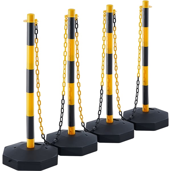 Trafikavskiljare, Justerbar, 86x28,5x28,5 cm, Gul & Svart, Trafiksäkerhet