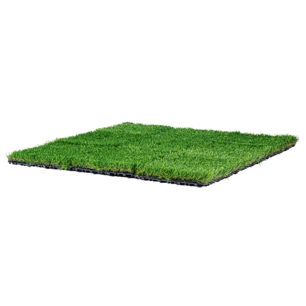 Konstgräsplattor, 18-pack, 30,5x30,5 cm, grön, syntetiskt golv