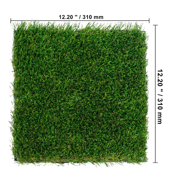 Konstgräsplattor, 18-pack, 30,5x30,5 cm, grön, syntetiskt golv