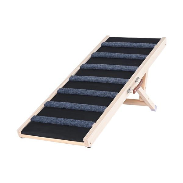 Hundramp, 100x40x4,6 cm, Justerbar, Fällbar, Trä