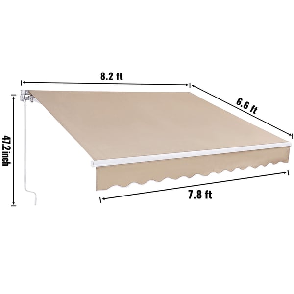 Utdragbar markis, 244x213 cm, vattenavvisande polyester, utomhusskydd
