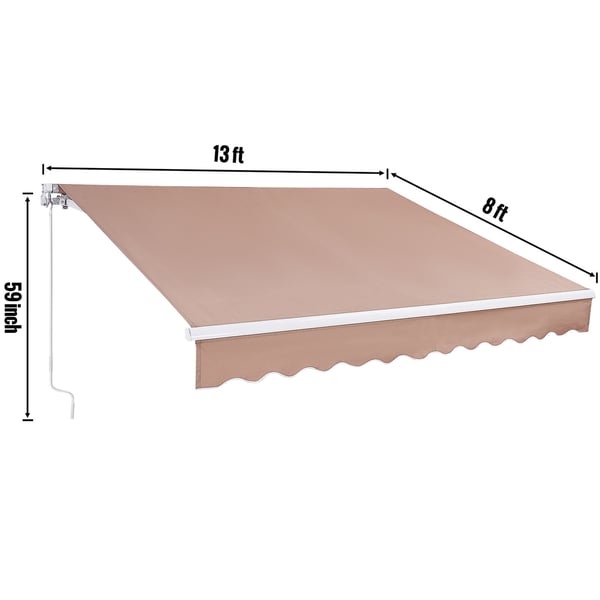 Udtrækkelig markise, 396x243 cm, vandafvisende polyester, udendørs solskærm